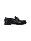 Ferragamo Gancini Ornament Loafers In Calf Leather In Black