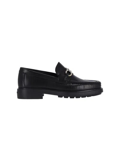 FERRAGAMO GANCINI" LOAFERS BLACK