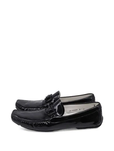 Pre-owned Ferragamo Gancini Loafers In Black