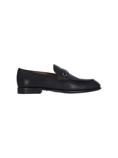 Ferragamo Gancini Loafers In Black