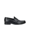 Ferragamo Smooth Leather Loafers In Black