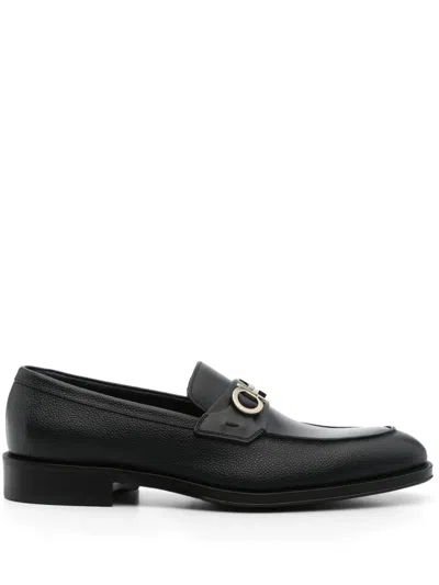 Ferragamo Gancini Loafers In Blue