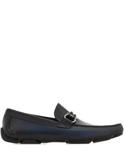 Ferragamo Gancini Loafers In Blue