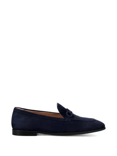 Ferragamo Gancini Loafers In Blue