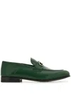 Ferragamo Metallic Hardware Loafer Round Toe In Green