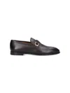 Ferragamo Gancini Loafers In Brown Leather Square Toe In Brown