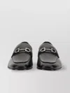 Ferragamo Gancini Loafers Metallic Buckle In Gray