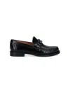 Ferragamo Gancini Ornament Loafers In Calf Leather In Nero/nero || New Biscotto