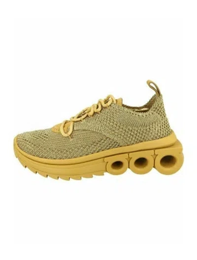 Pre-owned Ferragamo Gancini Logo Athletic Sneakers W/ Tags In Gold