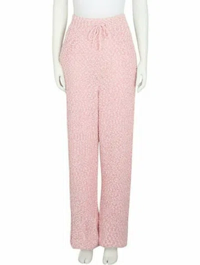 Pre-owned Ferragamo Gancini Logo Bouclé Pants W/ Tags In Pink