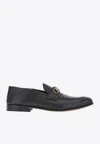 Ferragamo Gancini Logo Buckle Leather Mules In Black