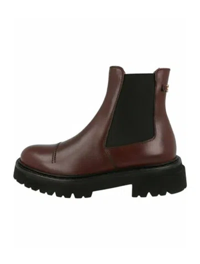 Pre-owned Ferragamo Gancini Logo Calf Leather Chelsea Boots W/ Tags In Brown