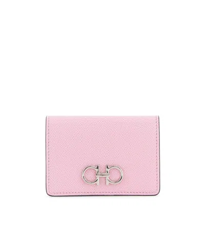 Ferragamo Gancini Logo Card Pack In Pink