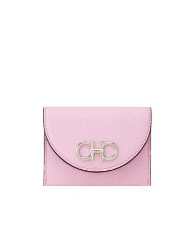 Ferragamo Gancini Logo Card Pack In Pink