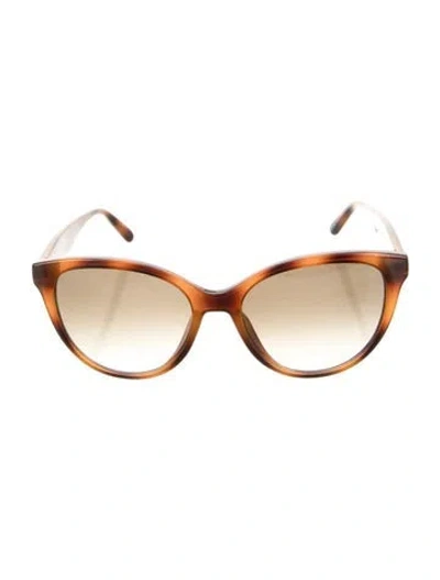 Pre-owned Ferragamo Gancini Logo Cat-eye Sunglasses In Brown
