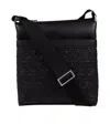 Ferragamo Gancini Pattern Leather Crossbody Bag In Black
