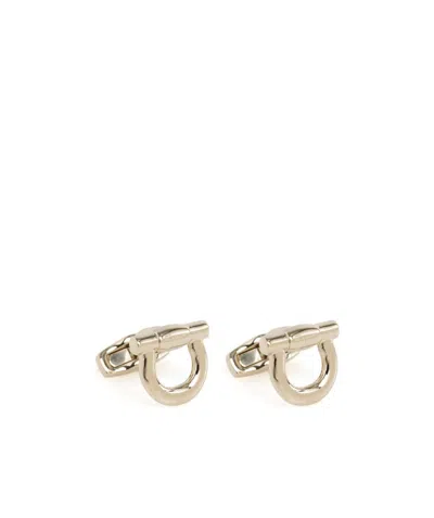 Ferragamo Gancini Logo Cufflinks In Nude