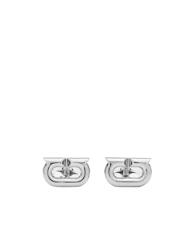 Ferragamo Man Gancini Cufflinks In Palladium
