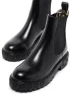 Ferragamo Gancini Logo Detail Chelsea Boots In Black