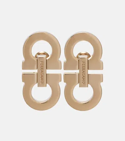 Ferragamo Gancini Logo Earrings In Gold