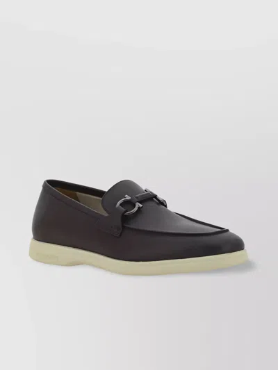 FERRAGAMO GANCINI LOGO HARDWARE LOAFERS