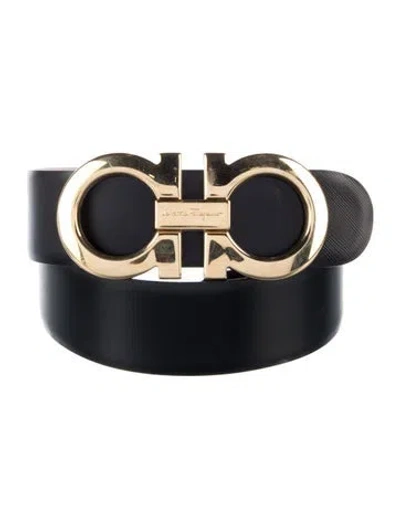 Pre-owned Ferragamo Gancini Logo Leather Belt