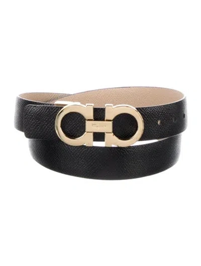 Pre-owned Ferragamo Gancini Logo Leather Belt Kit