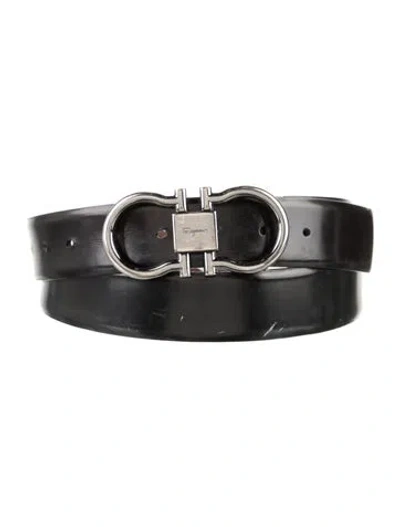 Pre-owned Ferragamo Gancini Logo Leather Belt In Multi