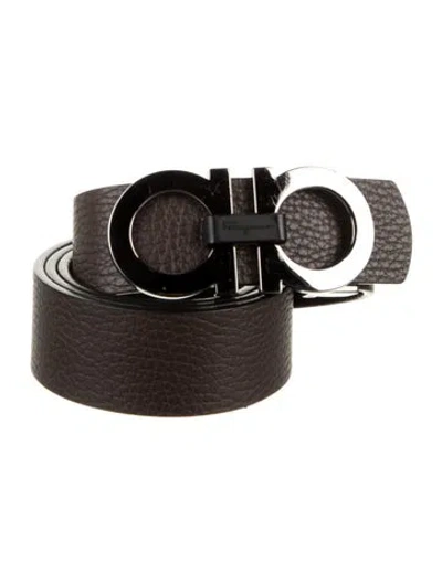 Pre-owned Ferragamo Gancini Logo Leather Belt In Multi