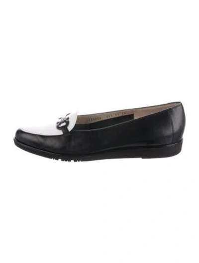 Pre-owned Ferragamo Gancini Logo Leather Loafers In Multi