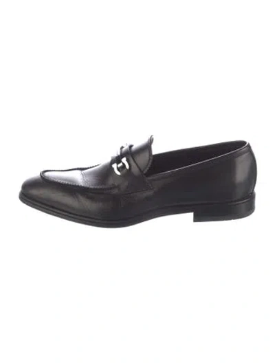 Pre-owned Ferragamo Gancini Logo Leather Oxfords In Multi