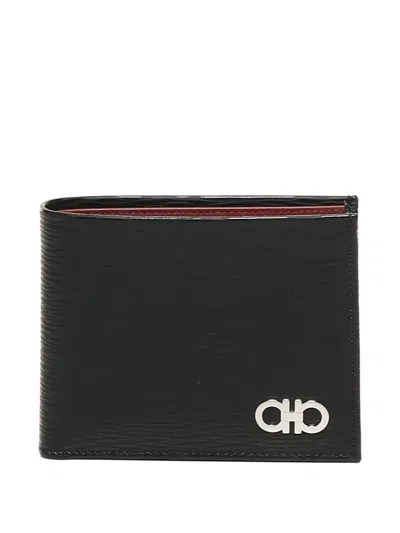 FERRAGAMO GANCINI-LOGO LEATHER WALLET (SET OF THREE)