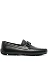 Ferragamo Gancini-logo Loafers In Black