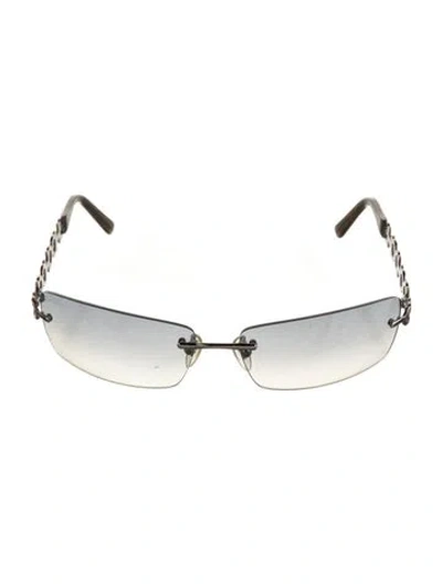 Pre-owned Ferragamo Gancini Logo Narrow Sunglasses In Grey