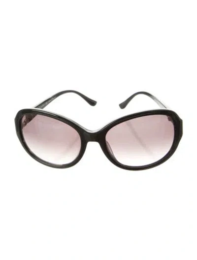 Pre-owned Ferragamo Gancini Logo Oversize Sunglasses In Black