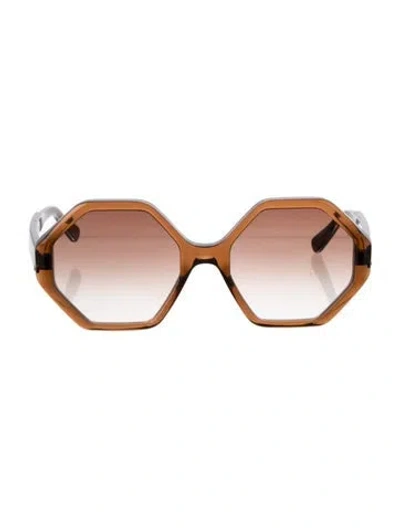 Pre-owned Ferragamo Gancini Logo Oversize Sunglasses In Black/brown