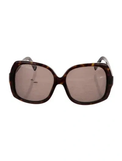 Pre-owned Ferragamo Gancini Logo Oversize Sunglasses In Brown
