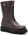 Ferragamo Leather With Gancini Hardware Ankle Boot In Black