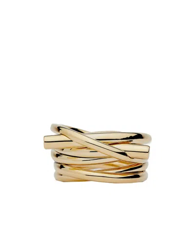 Ferragamo Gancini Logo Ring In Golden