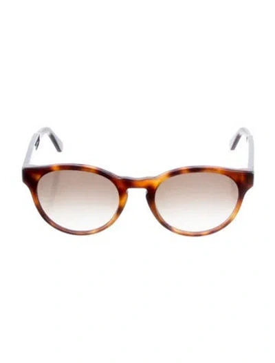 Pre-owned Ferragamo Gancini Logo Round Sunglasses In Brown