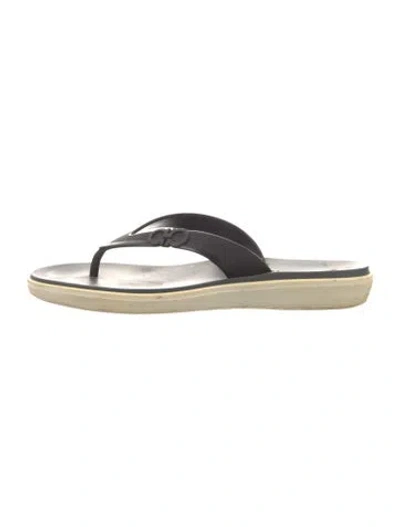 Pre-owned Ferragamo Gancini Logo Rubber Flip Flops In Blue