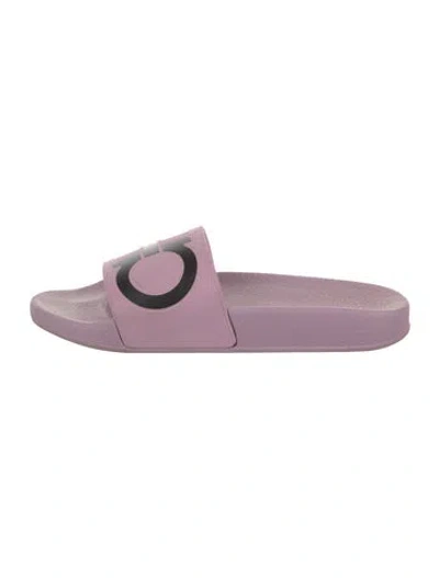 Pre-owned Ferragamo Gancini Logo Rubber Slides In Pink
