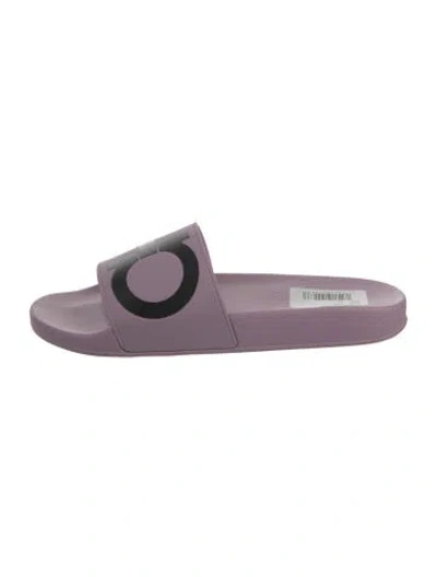 Pre-owned Ferragamo Gancini Logo Rubber Slides W/ Tags In Purple