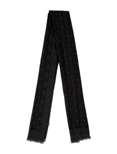 Pre-owned Ferragamo Gancini Logo Scarf In Grey