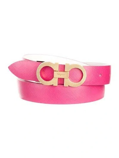 Pre-owned Ferragamo Gancini Logo Skinny Belt Kit In Multi