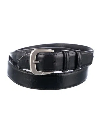 Pre-owned Ferragamo Gancini Logo Skinny Waist Belt In Black