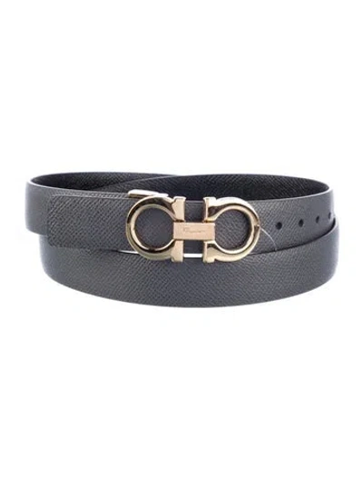 Pre-owned Ferragamo Gancini Logo Skinny Waist Belt In Multi