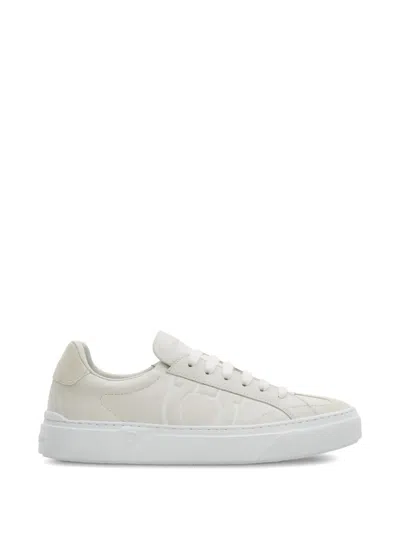 Ferragamo Gancini Logo Sneakers In Neutral