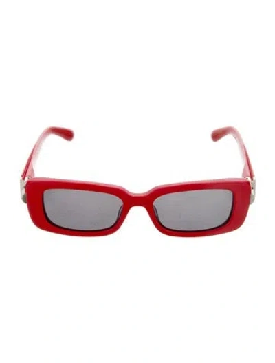 Pre-owned Ferragamo Gancini Logo Square Sunglasses In Red