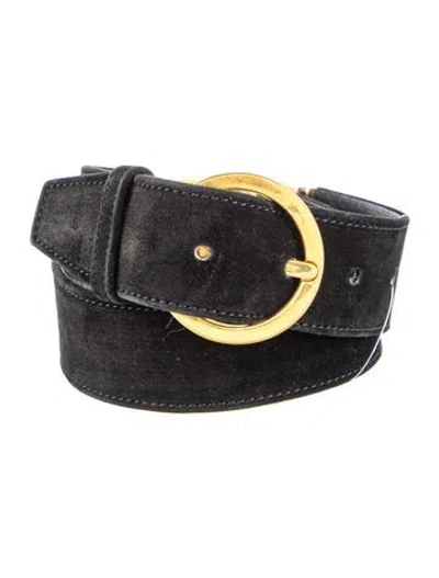 Pre-owned Ferragamo Gancini Logo Suede Belt In Multi